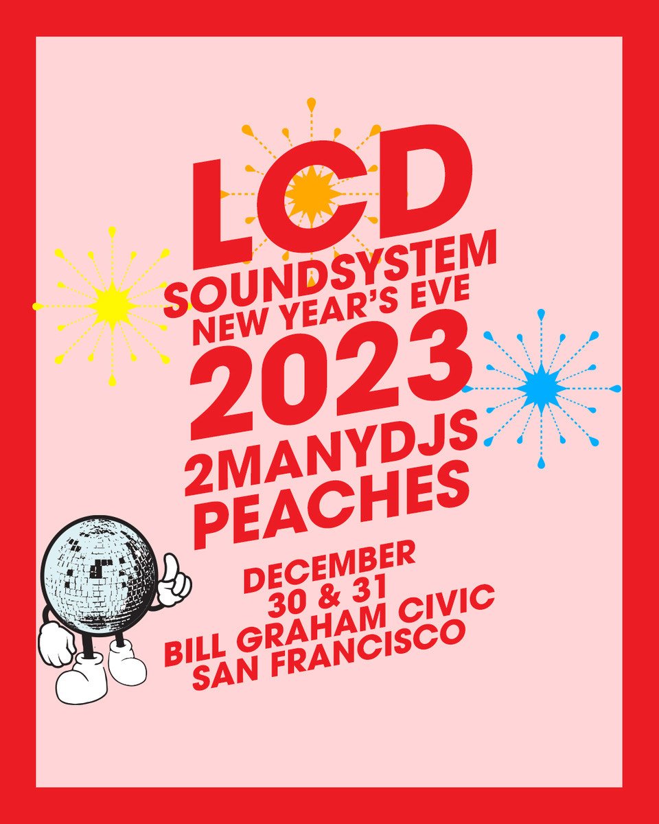 The LCD Soundsystem New Year's Eve 2023 flyer