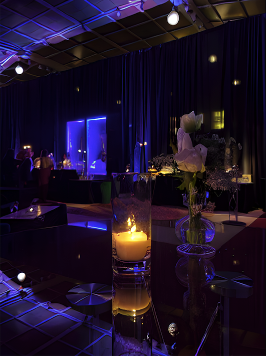 a shot of the empty lounge at the gala