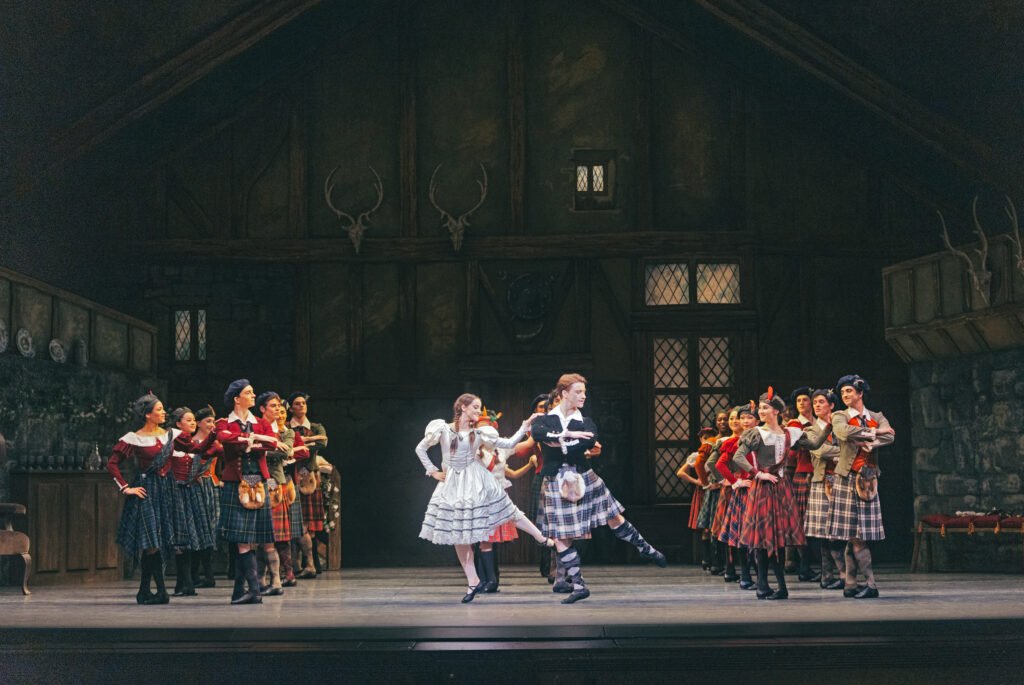 Village ensemble scene La Sylphide San Francisco Ballet Scotland setting