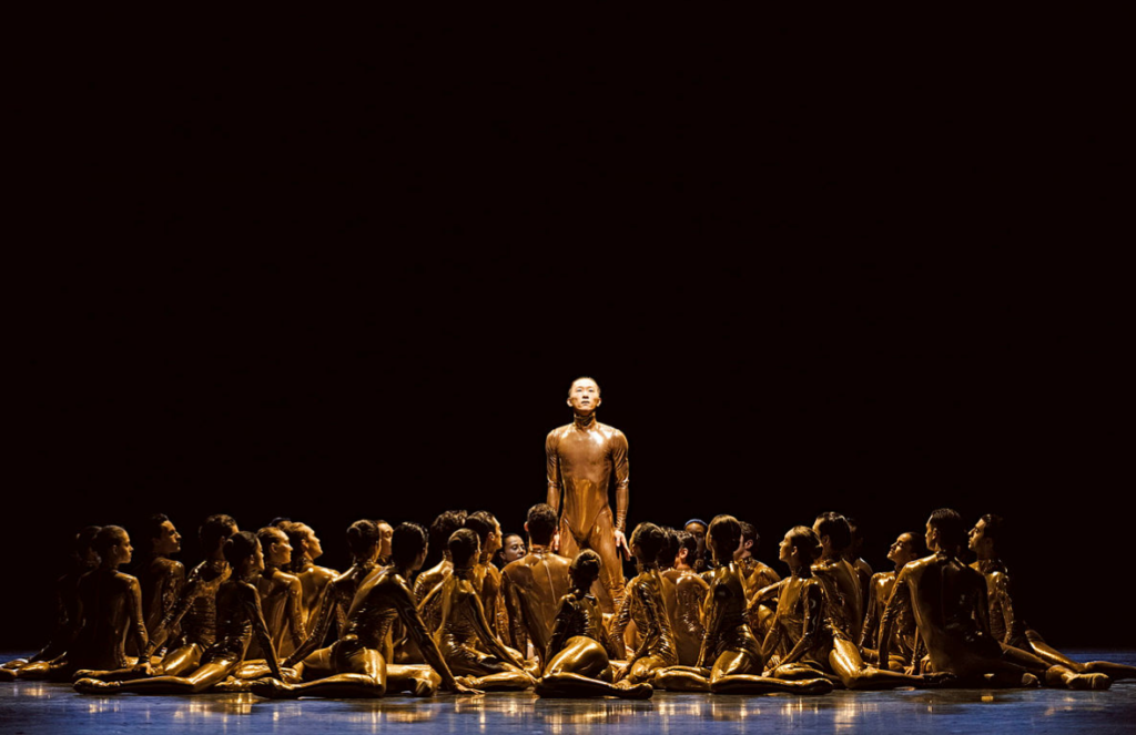 Wei Wang dancing on stage in Mere Mortals, San Francisco Ballet